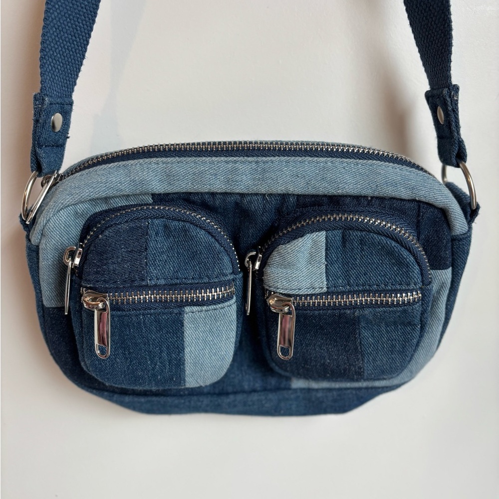 Denim Patchwork Crossbody Bag